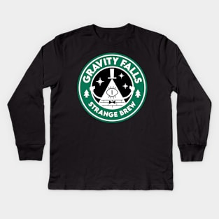 Gravity Falls Strange Brew Starbucks Spoof Kids Long Sleeve T-Shirt